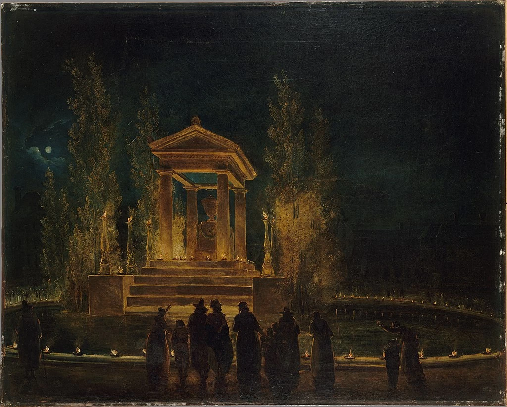 Il Mausoleo provvisorio di Jean - Jacques Rousseau, sul bacino delle Tuileries, prima della traslazione, Musee Carnevalet